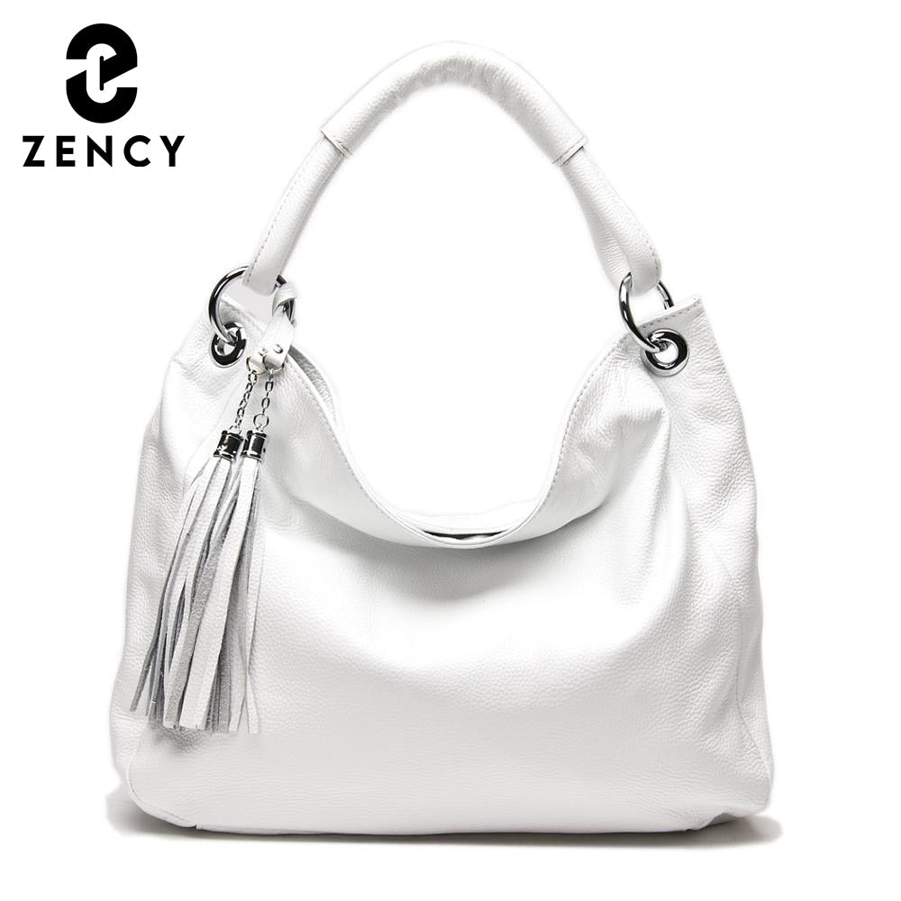 Zency 100% Soft Genuine Leather Tassel Women&#39;s Handbag