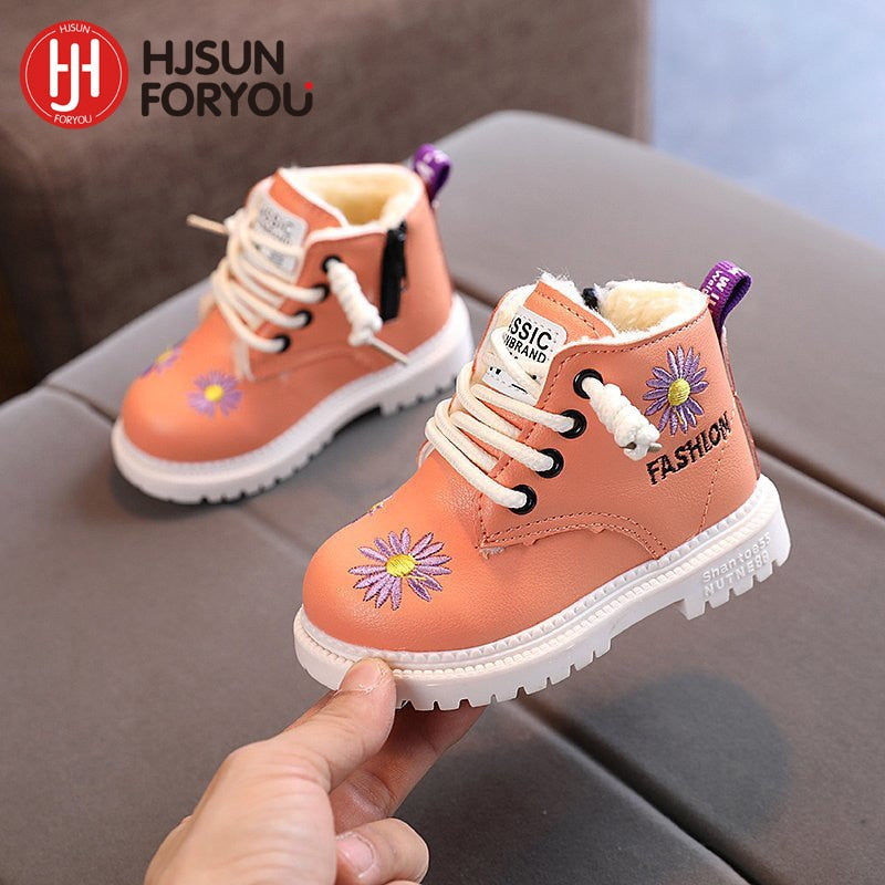 2022 Winter Warm Children Boots Girl Boys Fashion Plush Sneakers Baby Plush Snow Boots Kids