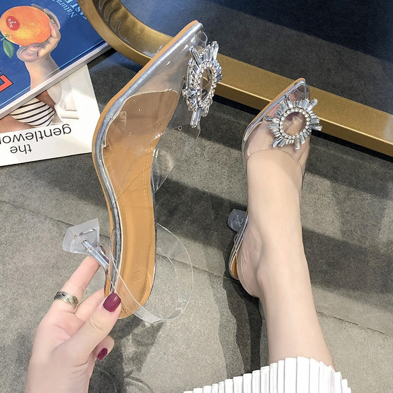 Luxury Women Pumps 2022 Transparent High Heels Sexy Pointed Toe