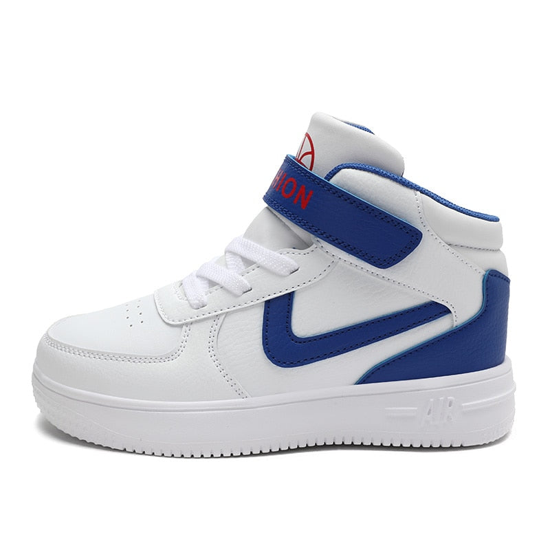 High Top Kids Running Shoes Classic Fashion Basketball Shoes for Boys Girls White Sports Shoes