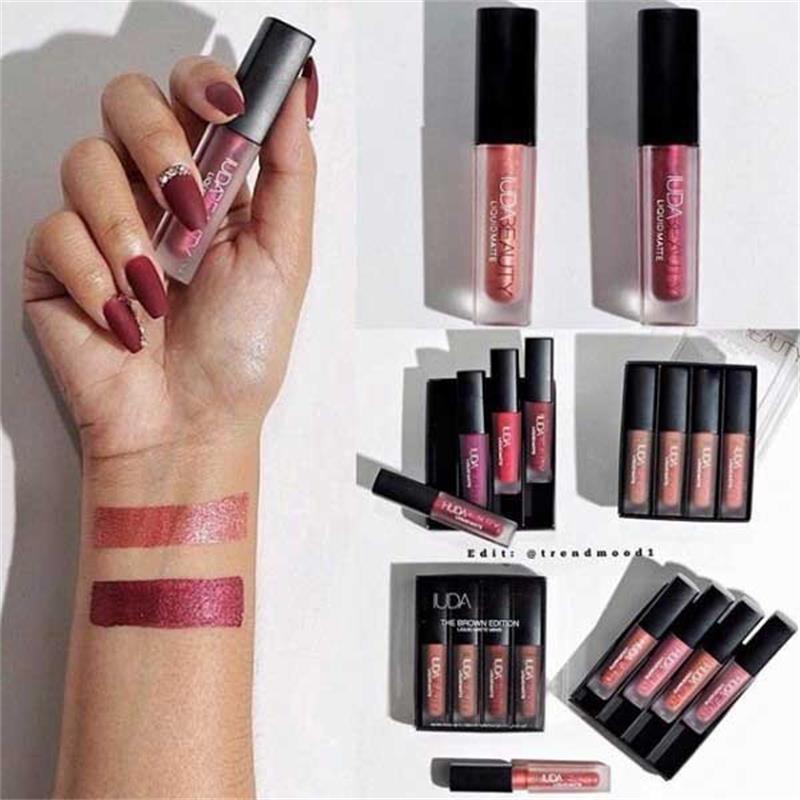 Lip Gloss Mini Lip Glaze Set Four Matte Waterproof