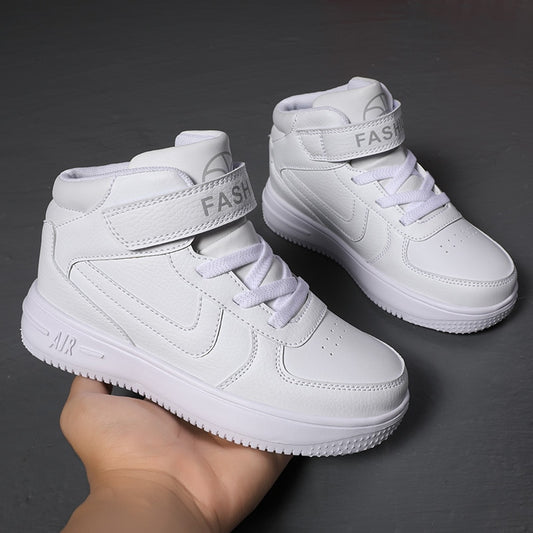 High Top Kids Running Shoes Classic Fashion Basketball Shoes for Boys Girls White Sports Shoes