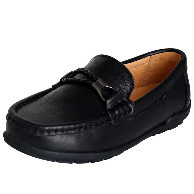 New Children Leather Shoes Boys Genuine Leather British Style Loafers Student