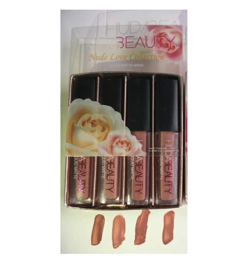 Lip Gloss Mini Lip Glaze Set Four Matte Waterproof