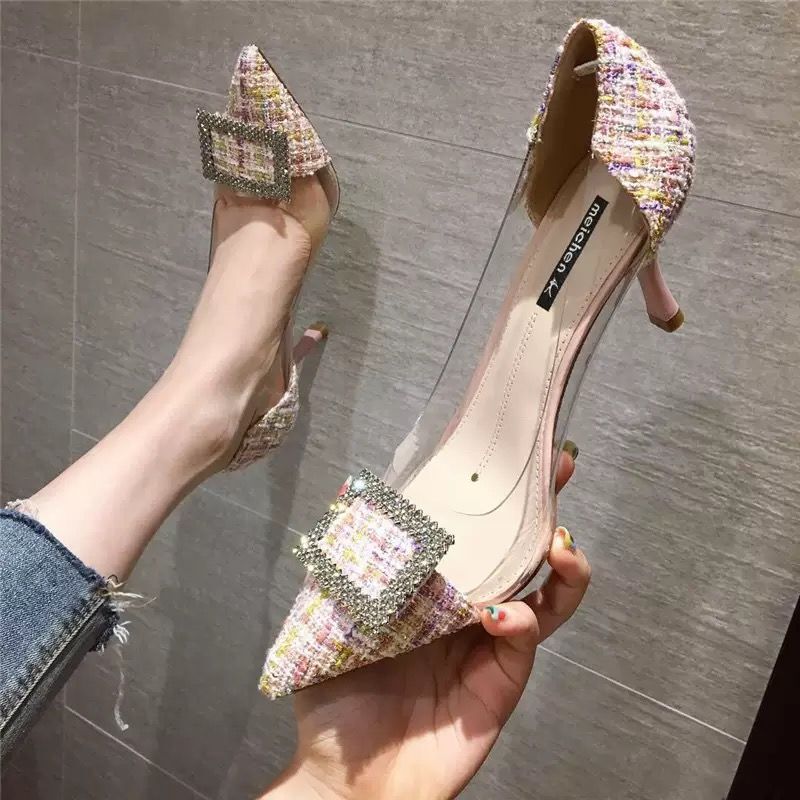 Luxury Women Pumps 2022 Transparent High Heels Sexy Pointed Toe