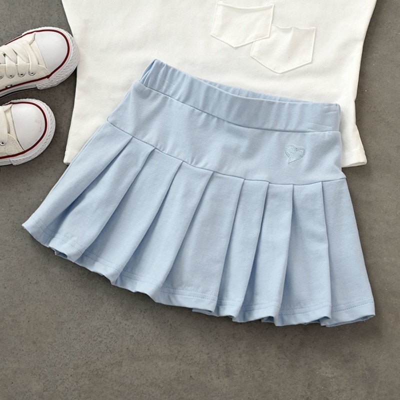 School Girls Skirt Summer 2022 Toddler Casual Pleated Skirts Cute Kids