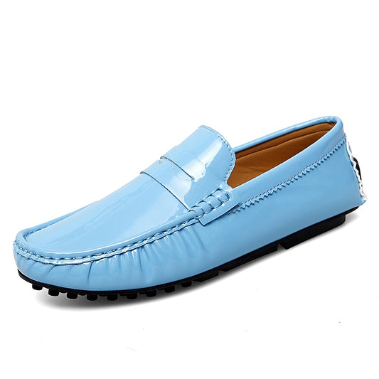 Genuine Leather Penny Loafers Men Driving Shoes Big Size 35-48 Cow Leather Moccasins Slip on Flats Designer Mens Loafers Blue