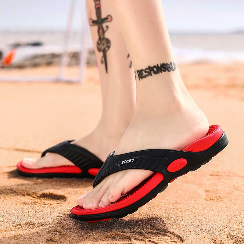 Summer Massage Flip flop Breathable Beach Shoes Sandals Outdoor Durable Summer Leisure slippers