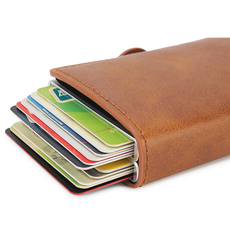 Rfid Blocking Protection Men id Credit Card Holder Wallet Leather