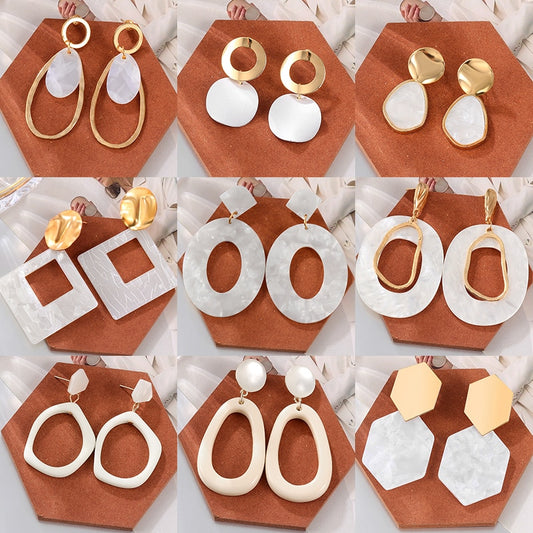 Women&#39;s Earrings Acrylic Drop Earrings for Women Geometric Hoop Big Earrings